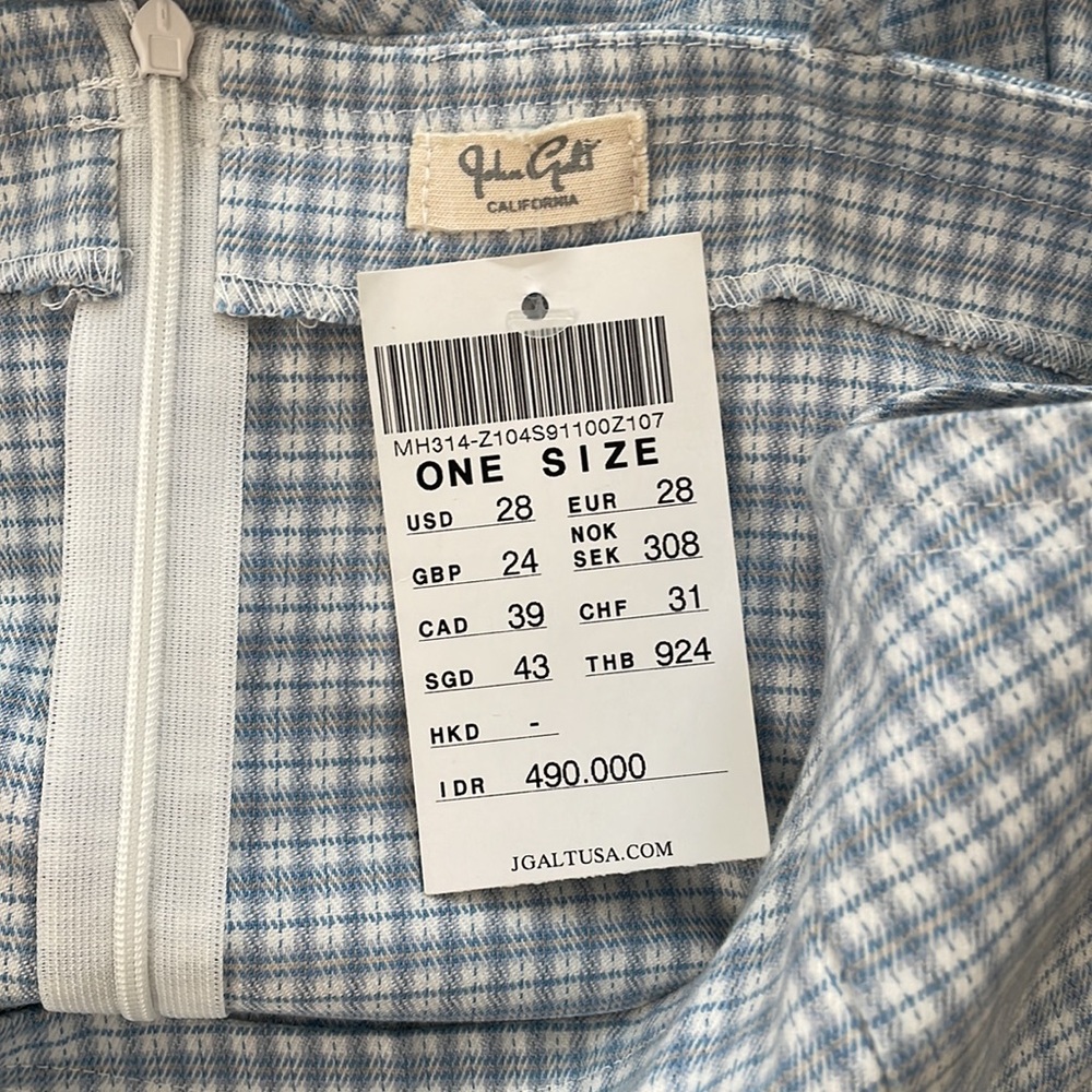 Brandy Melville John Galt NWT blue plaid dress - Picture 3 of 11